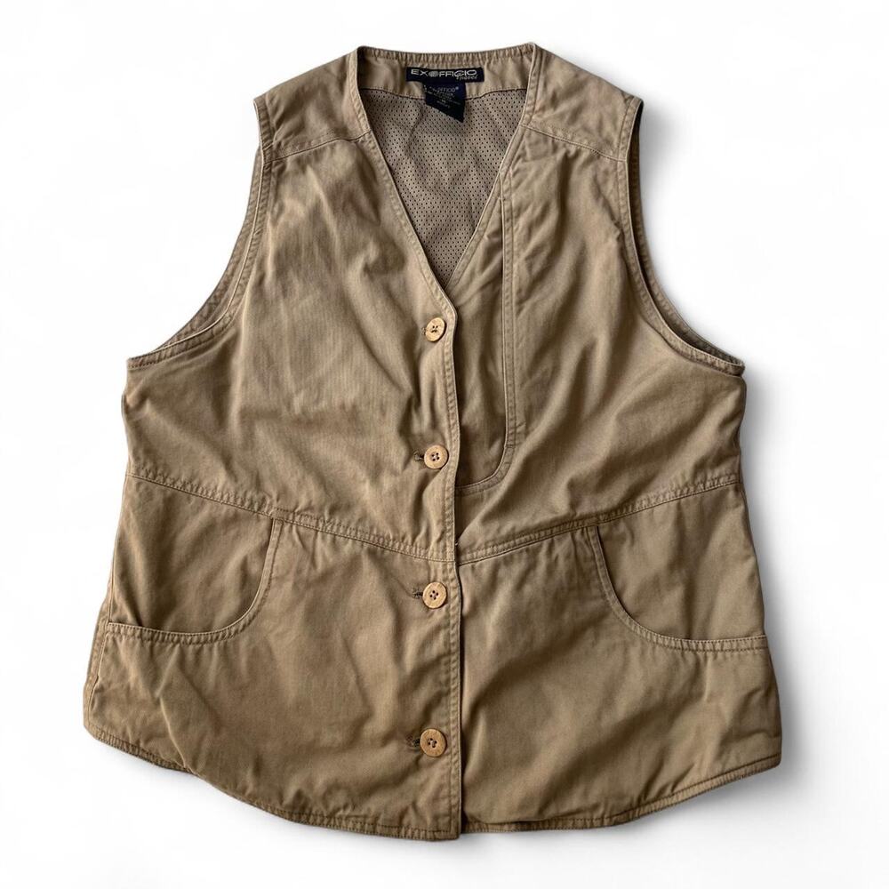 ExOfficio Khaki Utility Travel Vest Women’s M Gorpcore.